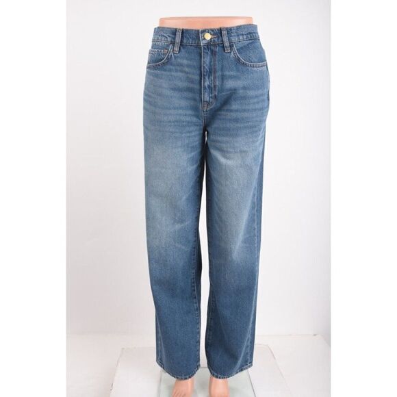 Triarchy Womens Ms Keaton High Rise Baggy Jeans Sz 24 Organic medium Indigo New - Picture 2 of 7